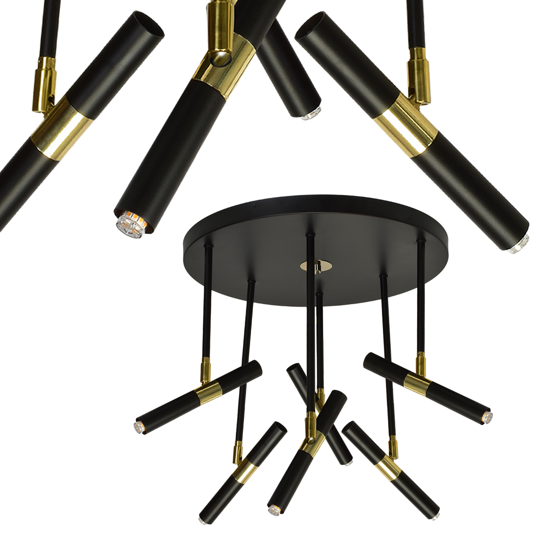 Lampa sufitowa MONZA BLACK / GOLD 5xG9 8W