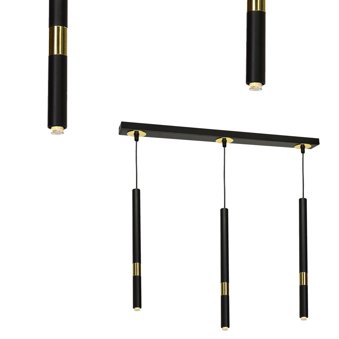 Lampa wisząca MONZA BLACK / GOLD 3xG9 8W