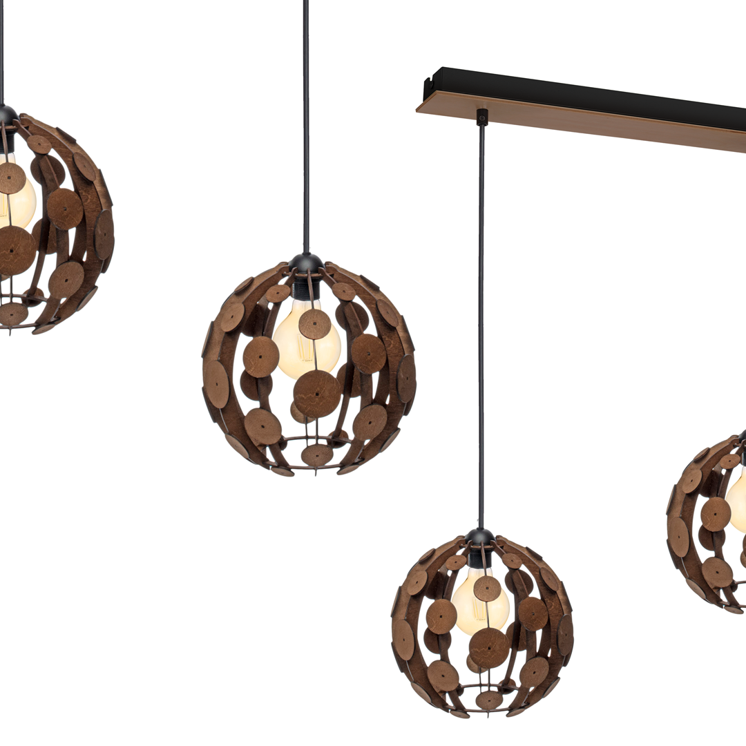 Lampa wisząca GAIA BROWN / WOOD 3xE27 60W