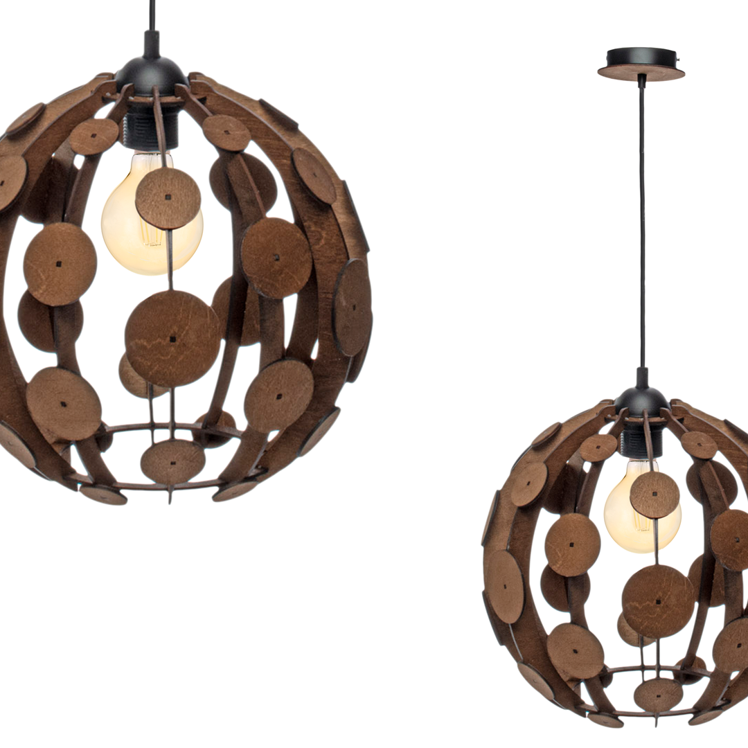 Lampa wisząca GAIA BROWN / WOOD 1xE27 60W