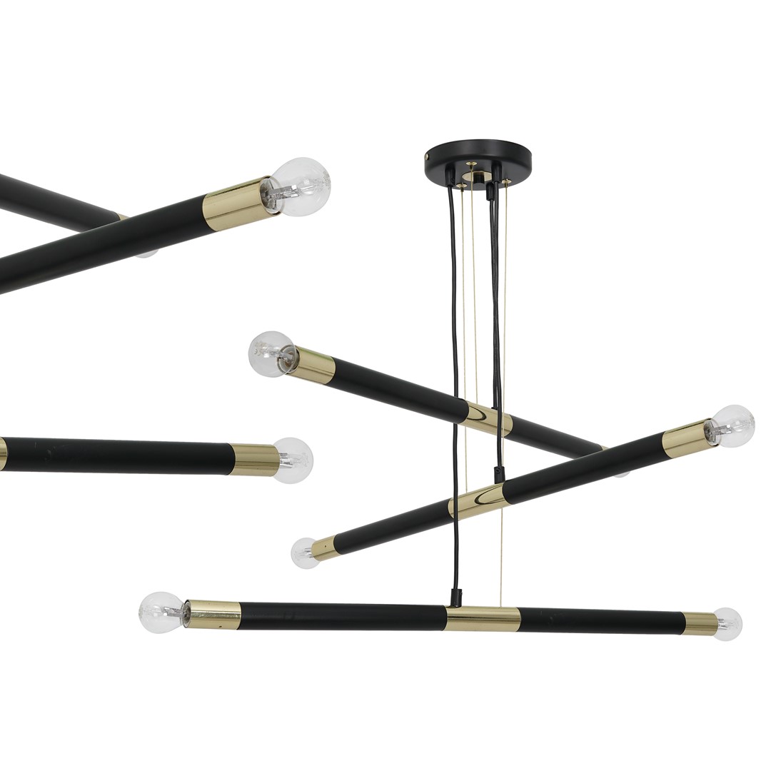 Lampa wisząca BASTONE BLACK / GOLD 6xE14