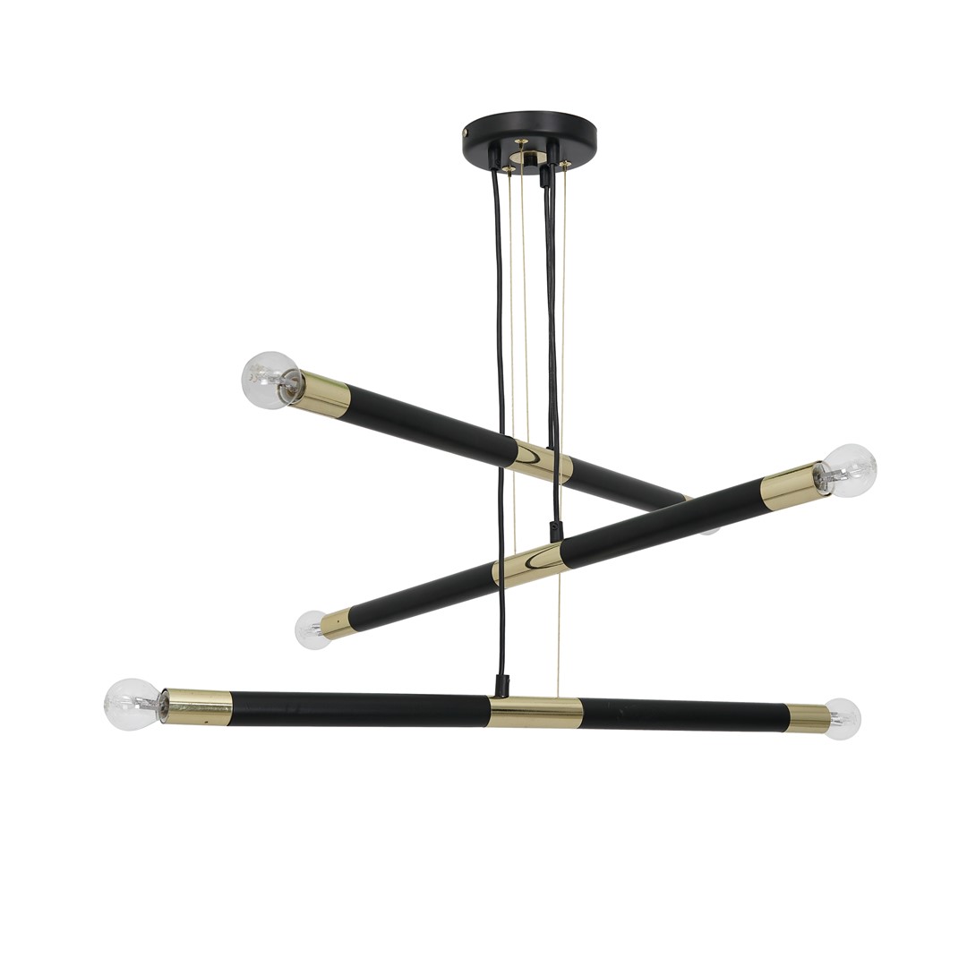 Lampa wisząca BASTONE BLACK / GOLD 6xE14