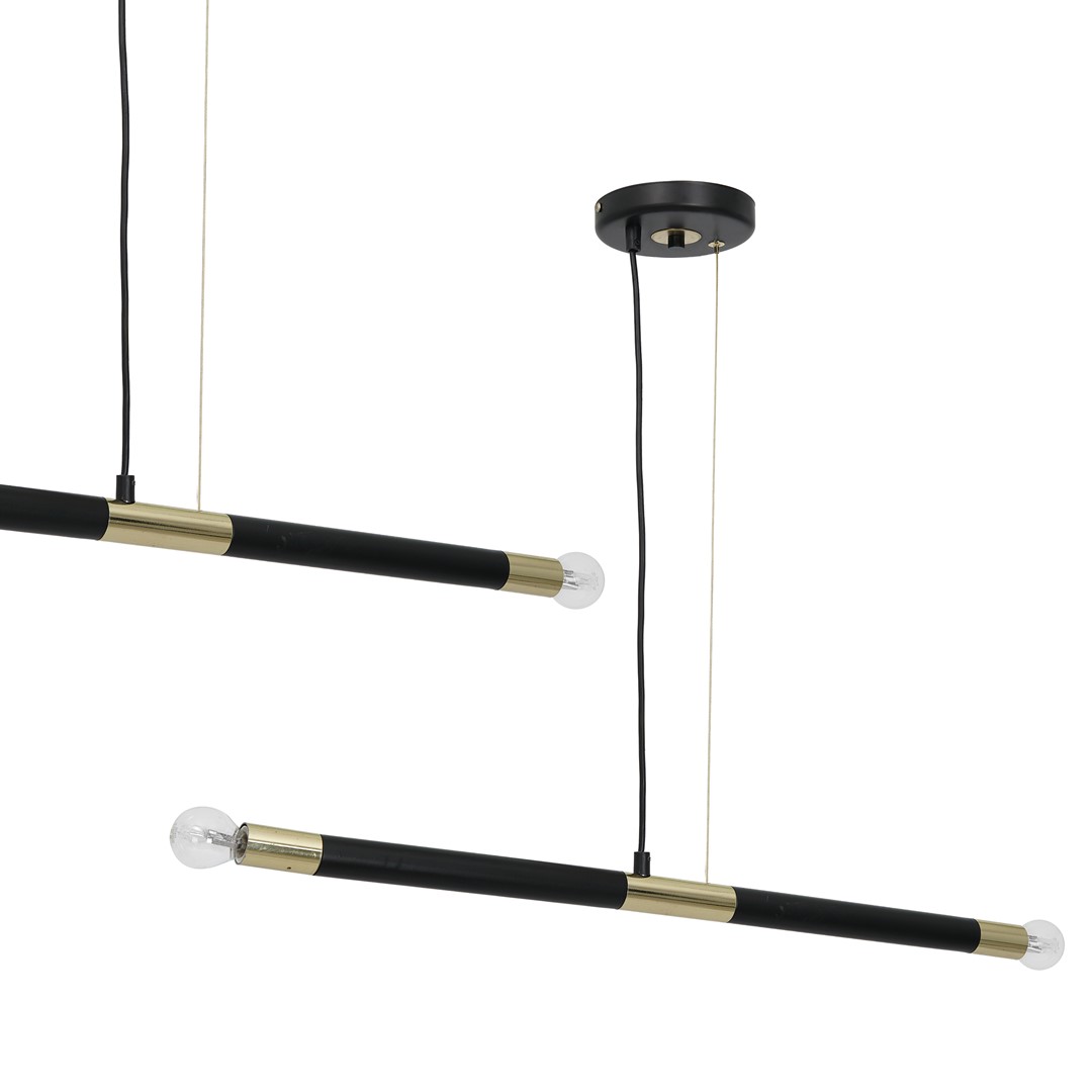 Lampa wisząca BASTONE BLACK / GOLD 2xE14