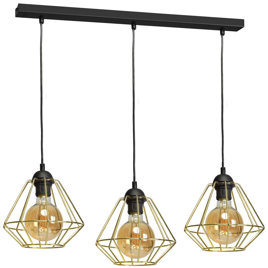 Lampa wisząca LUPO BLACK/GOLD 3xE27