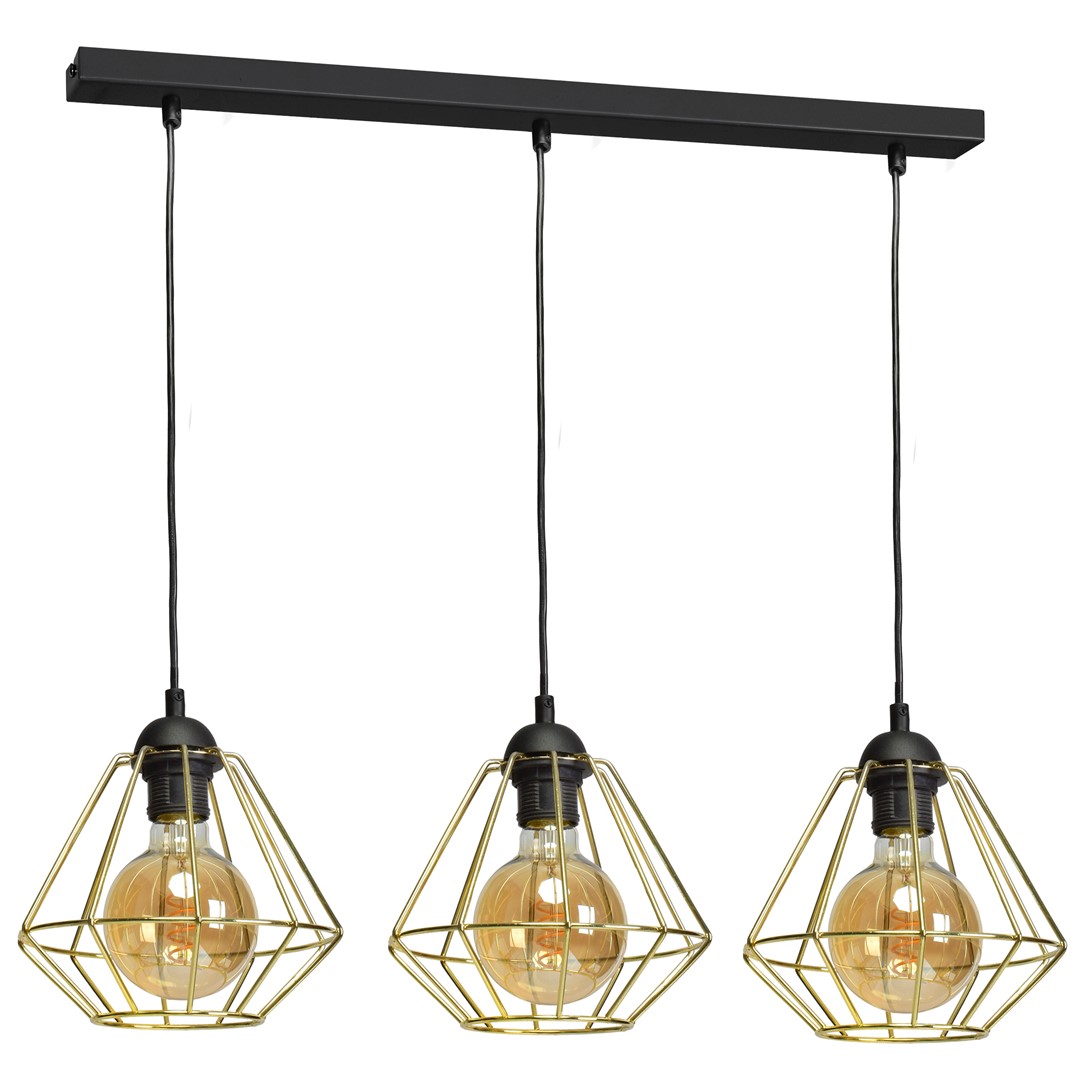 Lampa wisząca LUPO BLACK/GOLD 3xE27