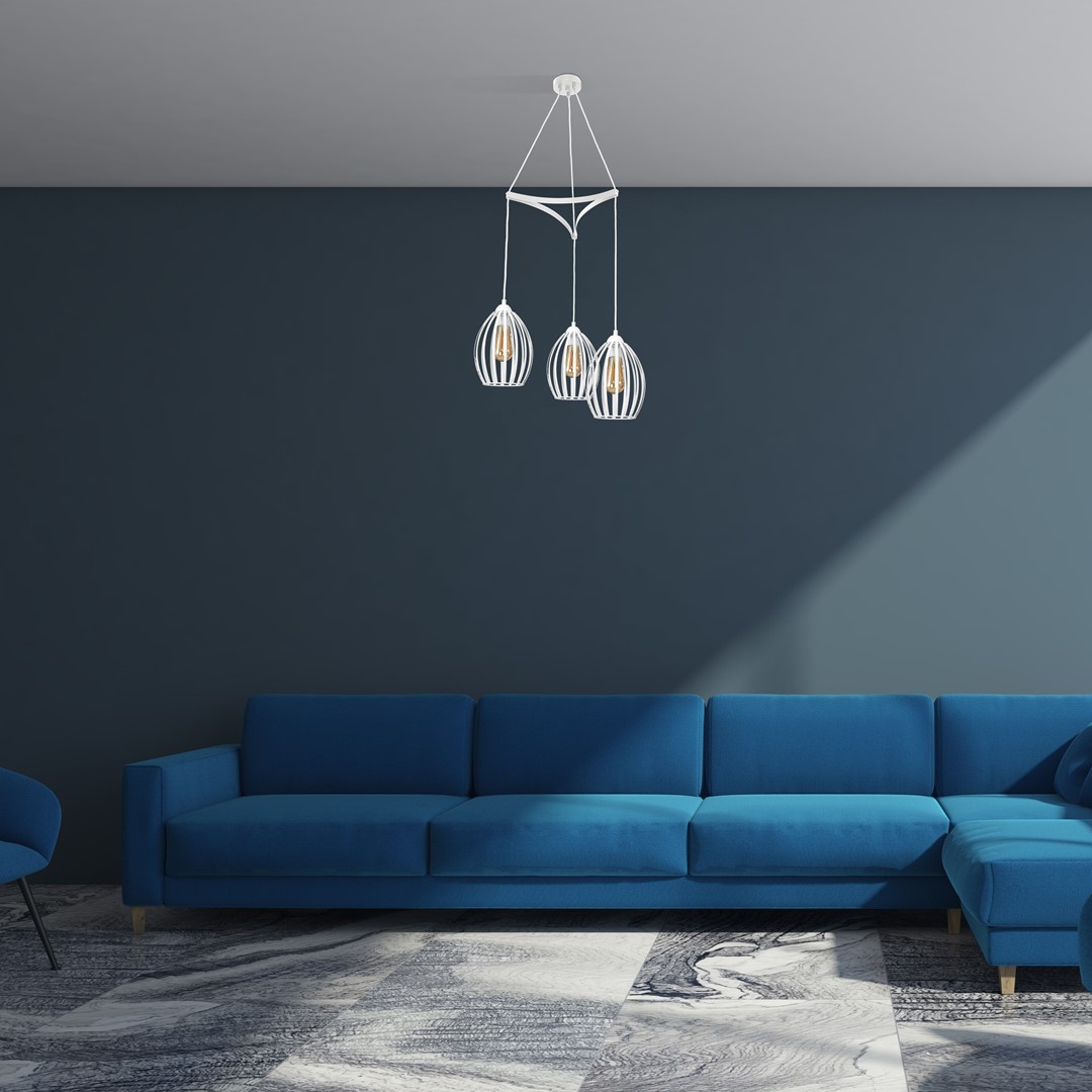 Lampa Wsząca RUSSEL WHITE 3xE27